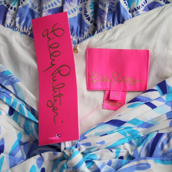 Lilly Pulitzer Iva Midi Dress Resort White Flock Together Ruffle Hemline 2 NWT - Picture 6 of 6